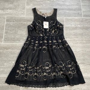 Free People Black Lace Mini Dress, Size 0